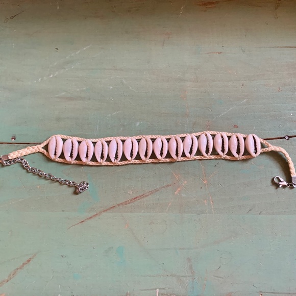 🧡 VTG Hippie Reversible Handmade Crochet Cowrie Sea Shell Choker - Cowrie Shell - Picture 5 of 9